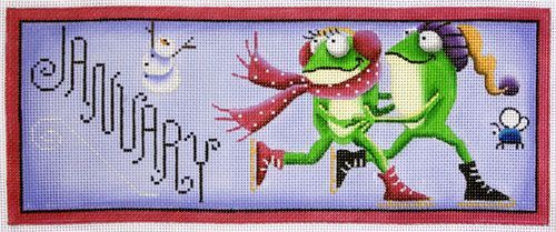 Rebecca Wood Designs January Frogs Needlepoint Canvas