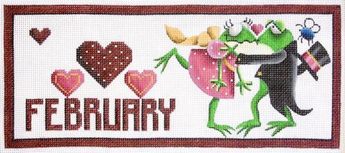Rebecca Wood Designs February Frogs Needlepoint Canvas
