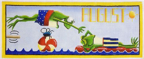 Rebecca Wood Designs August Frogs Needlepoint Canvas