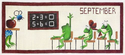 Rebecca Wood Designs September Frogs Needlepoint Canvas