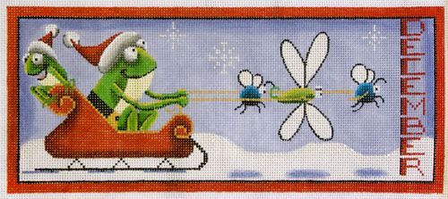 Rebecca Wood Designs December Frogs Needlepoint Canvas