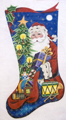 Rebecca Wood Designs Santas Gifts Boy Stocking Needlepoint Canvas - 18M