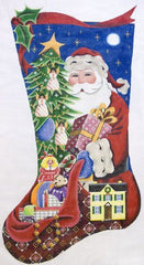 Rebecca Wood Designs Santas Gifts Girl Stocking Needlepoint Canvas - 18M