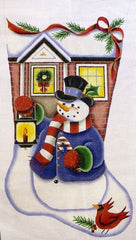 Rebecca Wood Designs Snowman Lantern Needlepoint Canvas - 18M