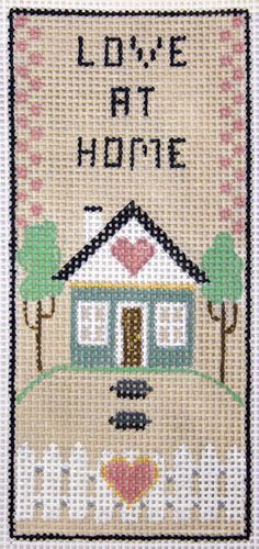 Rebecca Wood Designs Heart Cottage Needlepoint Canvas