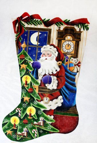 Rebecca Wood Designs Christmas Time Stocking Needlepoint Canvas