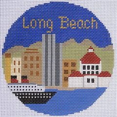 Silver Needle Travel Round Long Beach Ornament Needlepoint Canvas