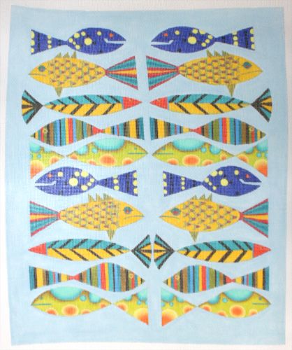 Zecca Fish School Needlepoint Canvas