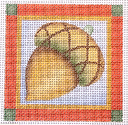 Melissa Shirley Designs Acorn Coaster DM3E Needlepoint Canvas