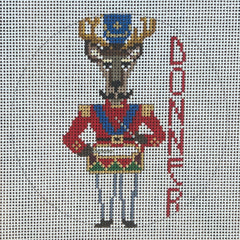 The Gingham Stitchery Amelia Bond Designs Reindeer Series Donner Ornament Needlepoint Canvas