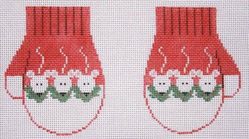 Kathy Schenkel Designs Mice Mittens Needlepoint Canvas