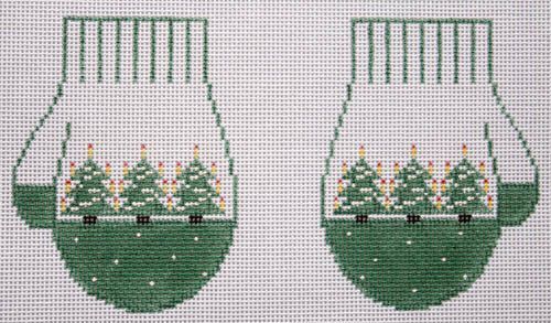 Kathy Schenkel Designs Tree Mittens Needlepoint Canvas