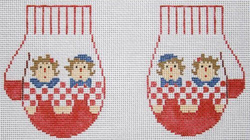 Kathy Schenkel Designs Raggedy Mittens Needlepoint Canvas