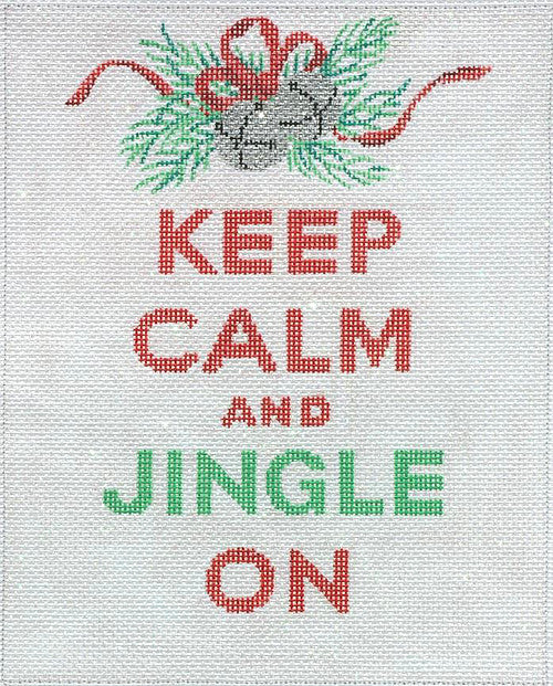 Kate Dickerson Needlepoint Collections Keep Calm Jingle on Christmas Needlepoint Canvas