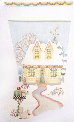 Melissa Shirley Designs Candlelight Cottage Sock Needlepoint Canvas