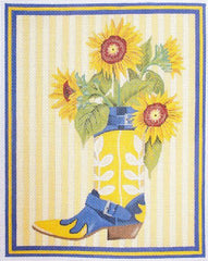 Melissa Shirley Designs Sunflower Boot Needlepoint Canvas
