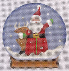 Rebecca Wood Designs Santa Rudolph Globe Needlepoint Canvas