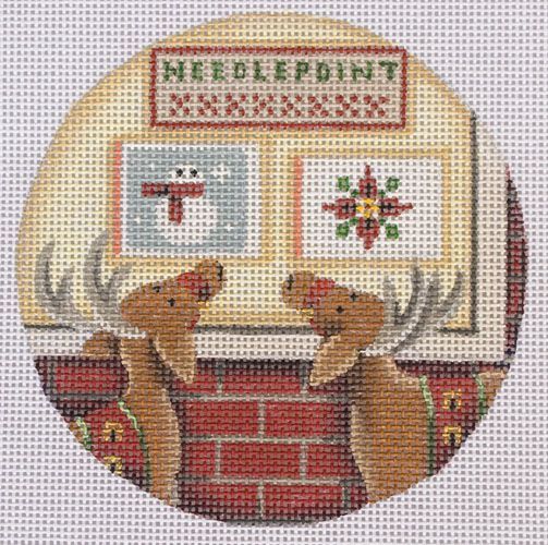 Rebecca Wood Designs Needlepoint Reindeer Needlepoint Canvas