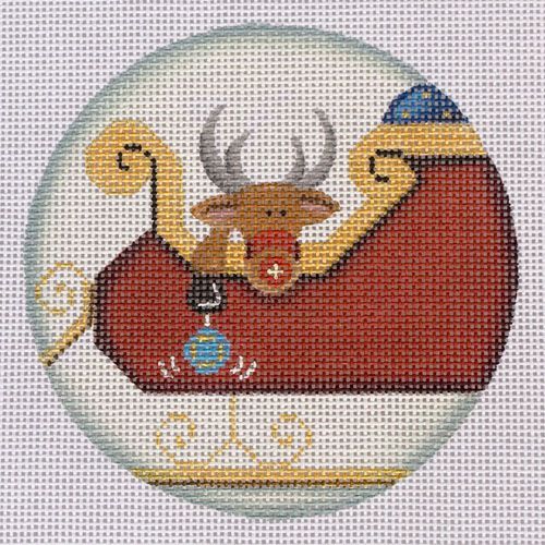 Rebecca Wood Designs Yo Yo Reindeer Needlepoint Canvas