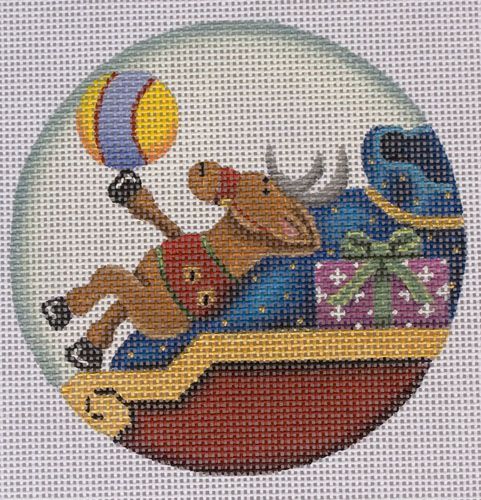 Rebecca Wood Designs Ball Reindeer Needlepoint Canvas