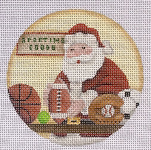 Rebecca Wood Designs Sporting Goods Santa Needlepoint Canvas