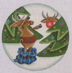 Rebecca Wood Designs Glowing Rudolph Needlepoint Canvas