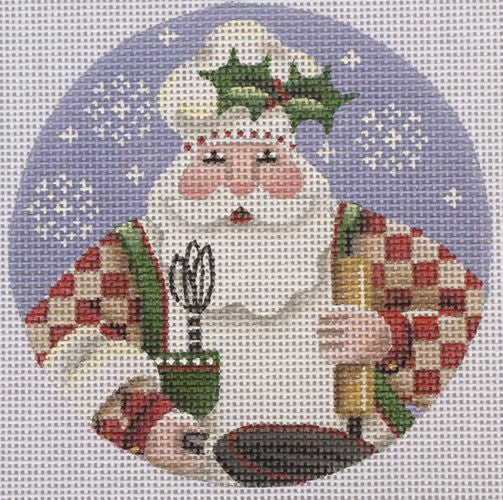 Rebecca Wood Designs Cooking Santa Needlepoint Canvas