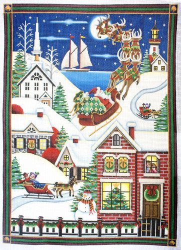 Rebecca Wood Designs Christmas In The Village 139 Needlepoint Canvas