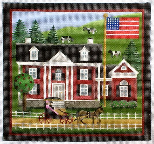 Rebecca Wood Designs Liberty Cottage Needlepoint Canvas