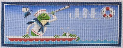 Rebecca Wood Designs June Frogs Needlepoint Canvas