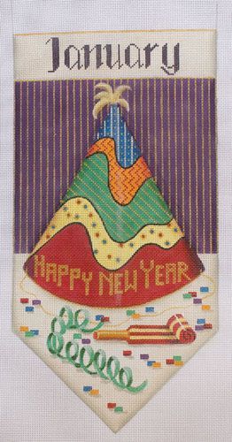 Rebecca Wood Designs New Years Banner Needlepoint Canvas