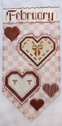 Rebecca Wood Designs February Banner Needlepoint Canvas