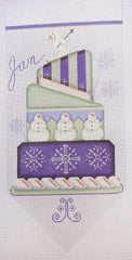 Rebecca Wood Designs Jan. Banner Cake Needlepoint Canvas