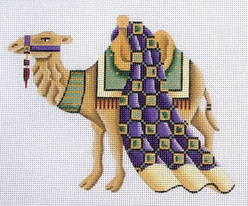 Rebecca Wood Designs Basket-Green Camel Needlepoint Canvas