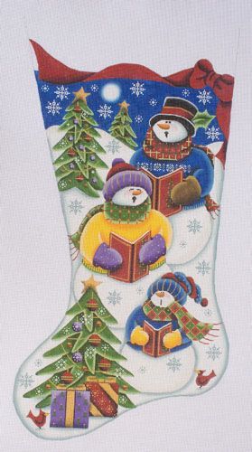 Rebecca Wood Designs Snow Carolers Needlepoint Canvas