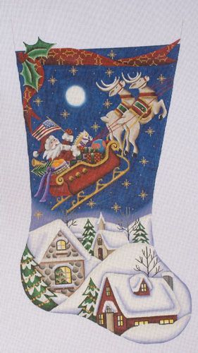 Rebecca Wood Designs In the Sky Stocking Needlepoint Canvas - 18M