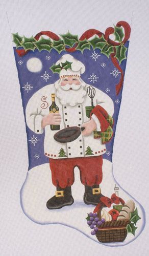 Rebecca Wood Designs Chef Santa Needlepoint Canvas