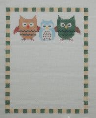 Kathy Schenkel Designs Owl Sampler Birth Announcement Needlepoint Canvas