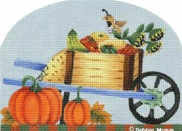 Melissa Shirley Designs Harvest Wheel Barrow DM Needlepoint Canvas