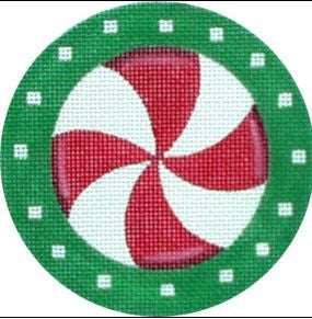 Melissa Shirley Designs Peppermint Christmas Ornament Needlepoint Canvas