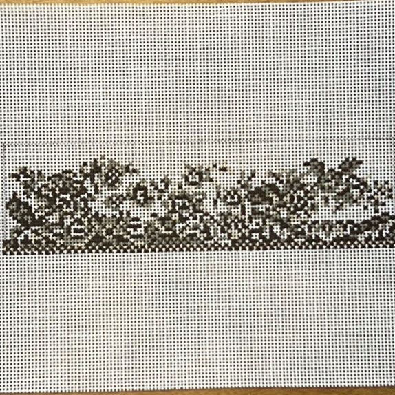 The Gingham Stitchery Kate Woodward Transferware Napkin Ring Brown Needlepoint Canvas