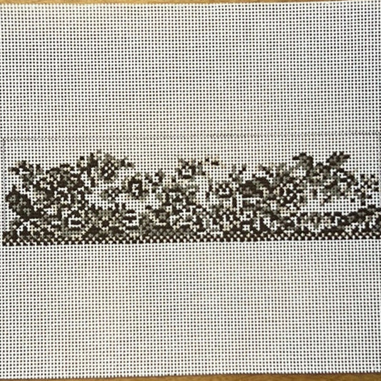 The Gingham Stitchery Kate Woodward Transferware Napkin Ring Brown Needlepoint Canvas