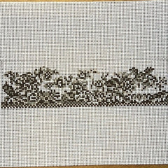 The Gingham Stitchery Kate Woodward Transferware Napkin Ring Brown Needlepoint Canvas