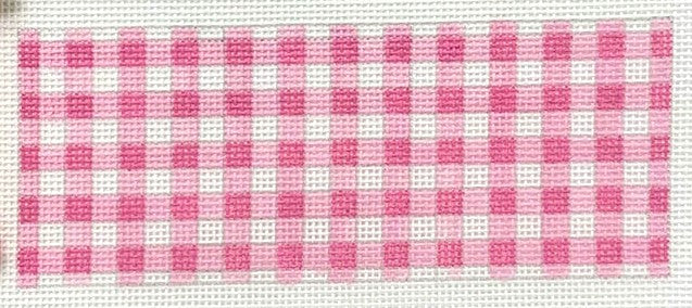 Kate Dickerson Needlepoint Collections Insert - Gingham - Pinks Needlepoint Canvas - 5.5 x 2