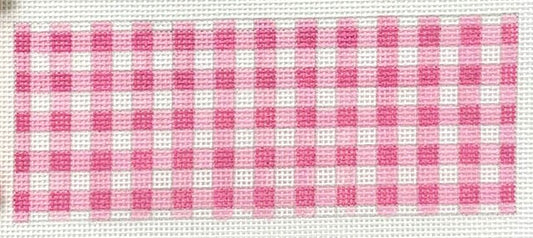 Kate Dickerson Needlepoint Collections Insert - Gingham - Pinks Needlepoint Canvas - 5.5 x 2