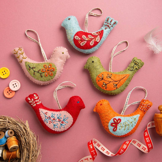 Corinne Lapierre Folk Birds Felt Embroidery Craft Kit