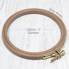 Nurge Beech Wood and Brass Screw Embroidery Hoop  8mm - No. 3 - 6.3"