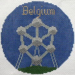Silver Needle Travel Round Belgium Ornament Needlepoint Canvas