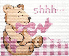 Silver Needle Pink Baby Sleeping Sign Needlepoint Canvas