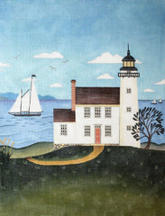 Painted Pony Designs White Lighthouse Needlepoint Canvas